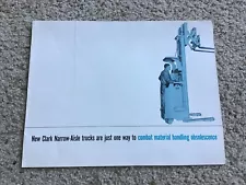 1960s Ckark equipment, original Narrow-aisle fork lifts, sales literature.