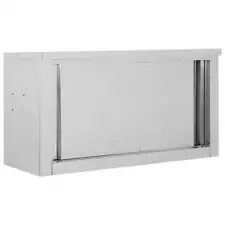 Kitchen Wall Cabinet with Sliding Doors Stainless Steel Multi Sizes vidaXL