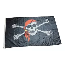 Large Black Pirate Skull Crossbones Jolly Roger Flag Banner Grommeted 3'X 5'