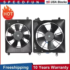 Dual AC Radiator Cooling Fan Assembly Fit for Honda Civic 2012 2013 2014 2015 OE (For: 2014 Honda Civic)