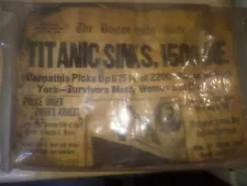 TITANIC SINKS, 1500 DIE APR 16, 1912 BOSTON GLOBE NEWSPAPER Reprint