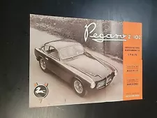 Vtg Original Dealership Spec Sheet Pegaso Z-102 Spain 1953 Sports Car