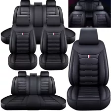 For Chevrolet Car Seat Covers Full Set Leather 5-Seat Front Rear Protector Black (For: 2013 Chevrolet Impala)