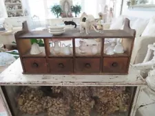 SHABBY AWESOME Little Old Vintage WOOD Display CUBBY & DRAWERS CABINET Cubbies