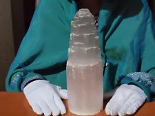 Extra Large Selenite Tower Crystal Aura Feng Shui Reiki 10.0" inches