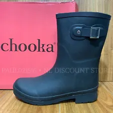 CHOOKA Women's Rainboot Waterproof Plush Lining Memory Foam Boots~ Black~ Sizes