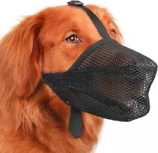 Breathable Mesh Dog Muzzle Allows Panting and Drinking - Extra Small - XS Black