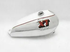 Fuel Petrol Gas Tank White Chrome Painted Steel For Yamaha XT500