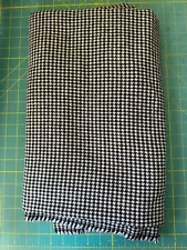 1.6 yds; Houndstooth Black & White Wool Fabric; 68" w; Preowned/Unused