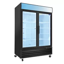 Glass 2 Swing Doors Freezer Commercial Merchandiser Frozen Display 44.7 Cu.ft