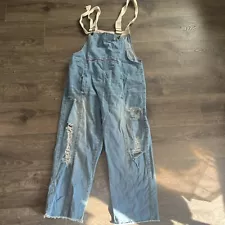 Overalls Women Size Medium Wide Leg Cut Off