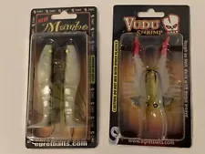 NEW (2) Egret Baits Double Packs - Vudu Shrimp and Mambo Mullet - Fishing Lures