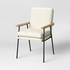 Lewes Wood Arm Upholstered Dining Chair with Metal Legs - Threshold