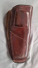 Hoyt Brown Leather Cross Draw Holster for 4" .38 Revolver RH