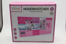 Temi Kitchen Playset for Kids, 56 PCS Play Kitchen Toys Accessories Set with Rea