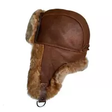 Genuine Sheepskin Shearling Trapper Hat Ushanka Aviator for Men & Women