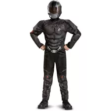 Disguise Snake Eyes G.I. Joe Costume Kids 10-12 Muscle Jumpsuit Mask Halloween