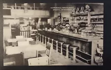 Postcard Harrison's Restaurant Interior View Sparta Wisconsin Bar Stools Cola