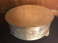 Grand Gala Silvery Cake Stand 6” H & 14” W Fabulous For A Floral Centerpiece!