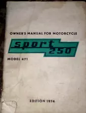 CZ SPORT 250 MODEL 471 ( GENUINE CZ OWNERS MANUAL) EDITION 1974