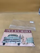 1954 FORD SALES BROCHURE CATALOG TUDOR SEDAN FORDOR SEDAN SUNLINER RANCH WAGON