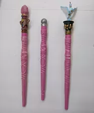 3 Magiquest Pink Wands Winged Pegasus Unicorn & Topper Great Wolf Lodge UNTESTED