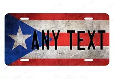 Puerto Rico Distressed Flag Any Text Personalized Novelty Auto Car License Plate