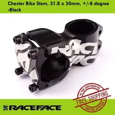 Race Face Chester Bike Stem 31.8 x 50mm, +/-8 degree MTB Mountain Bike - Black