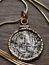 Genuine 1580-1600 UK Elizabeth I Silver Groat Pendant & 18kgf Chain w COA & Box