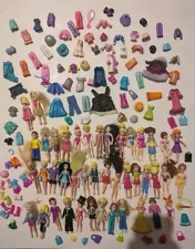 New ListingHuge POLLY POCKET Mixed Lot Rubber Clothes Accessories 43 Dolls