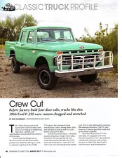 1966 FORD F-250 PICKUP TRUCK ~ GREAT 3-PAGE ARTICLE / AD