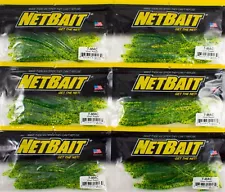 (LOT OF 6) NETBAIT T-MAC 6.5" CHARTREUSE PEPPER I3502