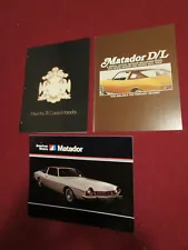 1974 AMC "Cassini Matador" & "D/L Brougham": THREE Special Sales Brochures