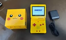 Pikachu Edition Yellow Nintendo GameBoy Advance SP GBA AGS-101 - Reshell