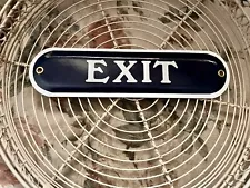 Exit Vintage Porcelain Metal Sign