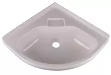 14" x 14" Bathroom White Plastic Corner Vanity Sink Bowl Caravan Motorhome Boat