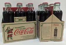 Six Pack 9.3 OZ Coca-Cola Coke Limited Edition Christmas 1899 Unopened Glass