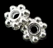 ð SALE ð 100 Silver Daisy Flower 6mm Spacer Beads For Jewellery Making