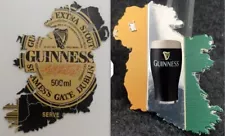 Guinness Gold Silver Ireland Map Flag Coin Bottle Label Dublin Pub Beer Medal US