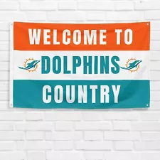 For Miami Dolphins Football Fans 3x5 ft Flag Gift Welcome Banner