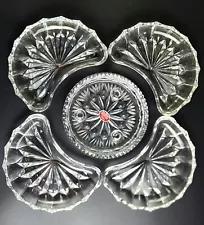 Vintage Fostoria Crystal - Beautiful Shape - 5 Pieces- Serving Dishes