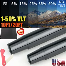 20" x 10FT/20FT Uncut Car Window Tint Film Roll 5-50% VLT Car Home Office Glass