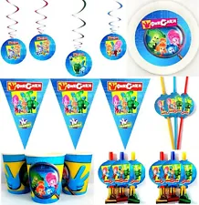 Fixies Set Birthday blowers party Banner Plate Cup Swirl decorations straws