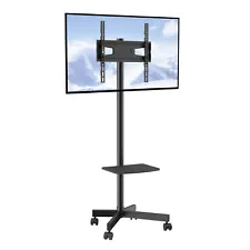 VEVOR Mobile TV Stand Mobile TV Cart for 23"-60" TVs with Wheels & A Tray