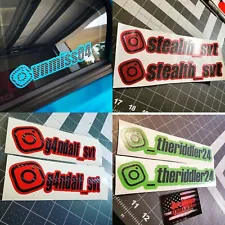 Custom instagram name handle decal stickers sets ig name tags