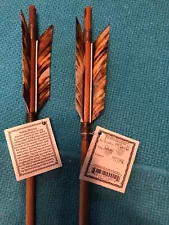 2 TWO Navajo 25 inch Arrows w/Matching Tan feathers & Stone chipped Arrowheads