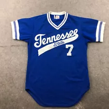 Vintage Tennessee State Tigers Baseball Jersey Mens 40 Blue Team Issued 70s 1970