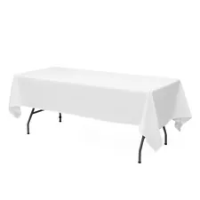 10 PCS 60" x 102" Rectangle Polyester Tablecloth Wedding Party Decoration White