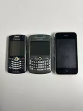 Apple iPhone A1303 Black Berry Lot of 3 Vintage Phones Untested