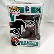 2013 Funko POP! DC Comics HARLEY QUINN WITH TOY CORK GUN #34 - BOX FALLING APART